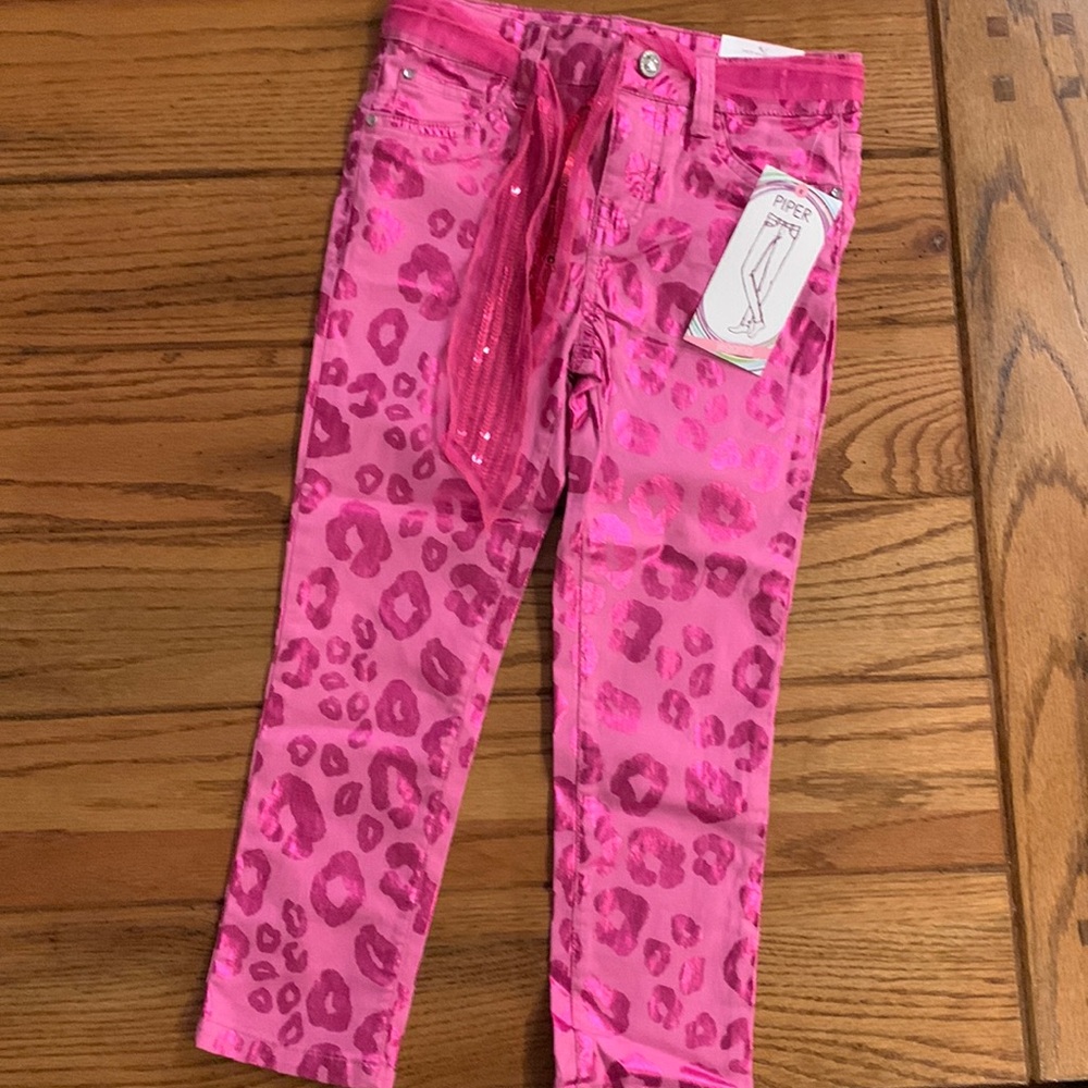 Piper pink metallic cheetah jeggings